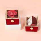 Give a romantic surprise with this creative rotating rose soap-flower gift box, complete with a jewelry compartment—perfect for Valentine’s Day.