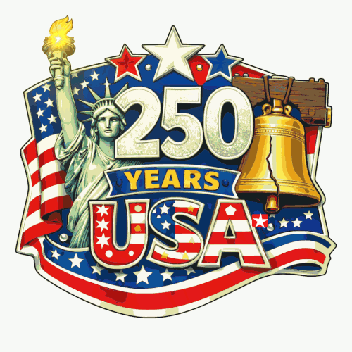 250 Years USA Patriotic Flashing Body Light Lapel Pin