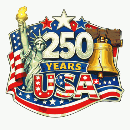 250 Years USA Patriotic Flashing Body Light Lapel Pin