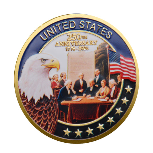 Founders Edition 250th Anniversary of the United States Commemorative Gold Plated Coin