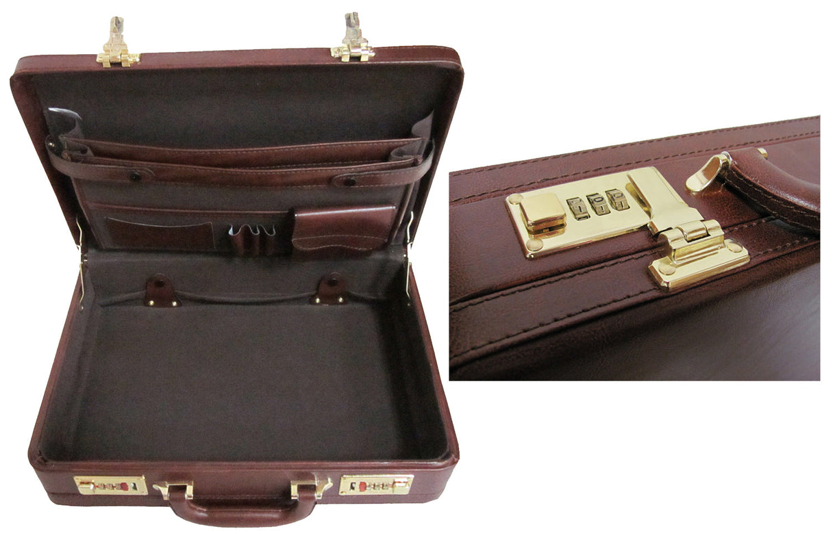 Amerileather Expandable Executive Faux Leather Attache Case
