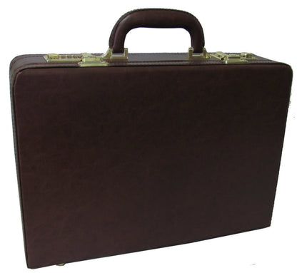 Amerileather Expandable Executive Faux Leather Attache Case - Brown