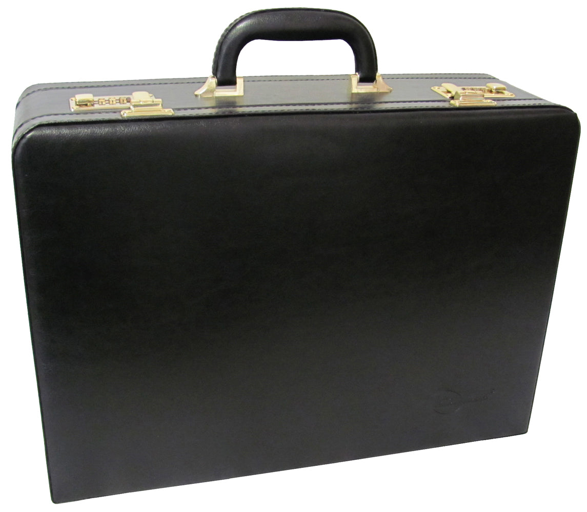 Amerileather Expandable Executive Faux Leather Attache Case - Black