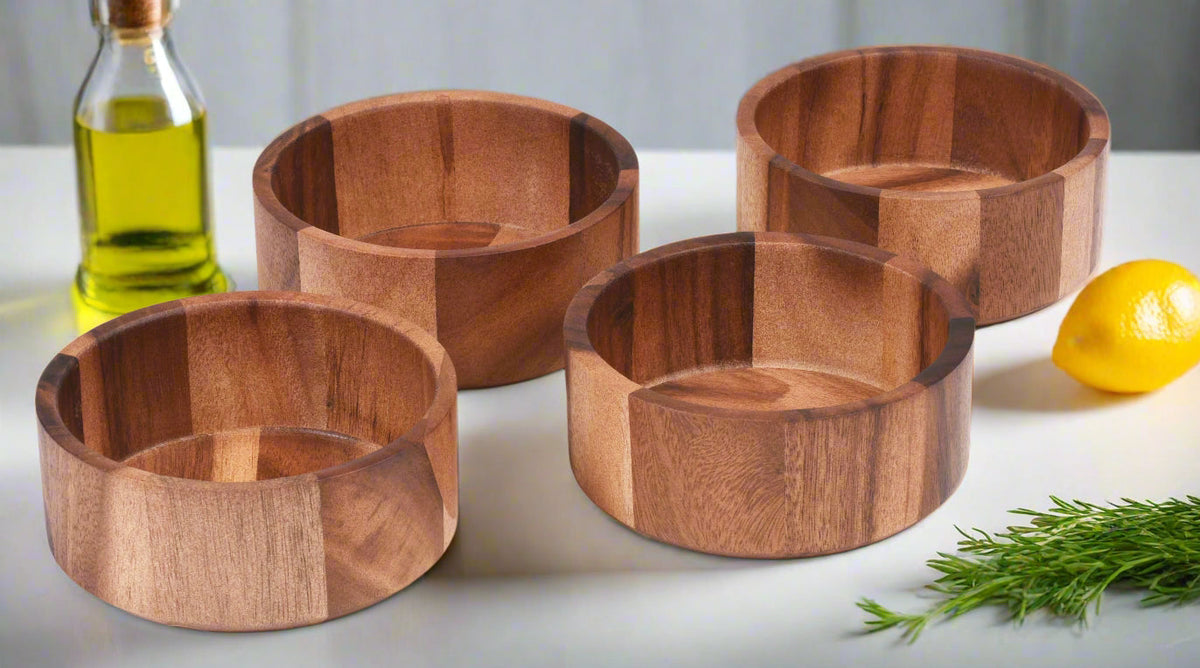 Individual Salad Bowls (Set of 4) - 327A4 - Kalmar Home acacia wood bowl