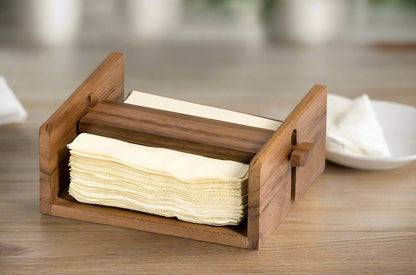 Napkin Holder, Cocktail 5" x 5" - Kalmar Home acacia wood napkin holder