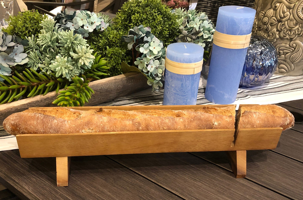 French Bread Slicer - Raised - Kalmar Home acacia wood cutting board, view 6