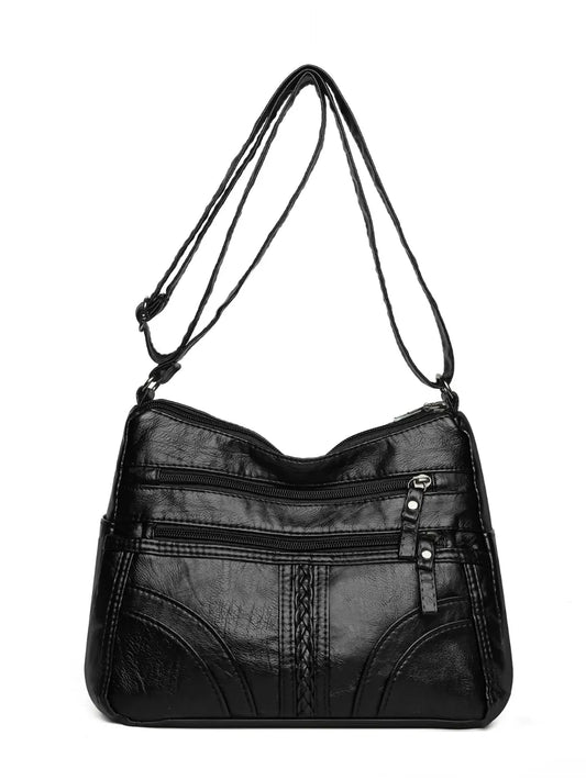 PU Leather Adjustable Strap Shoulder Bag