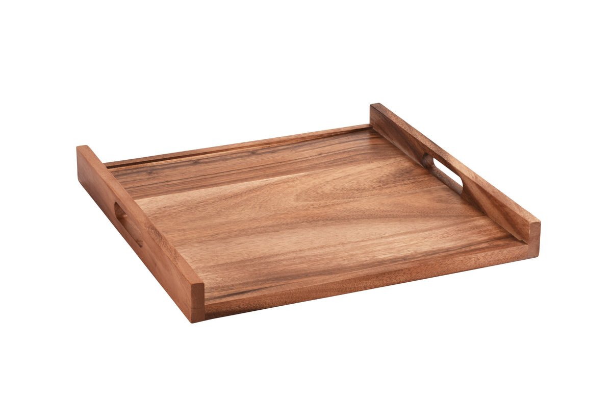 Serving Tray - Square - Solid Bottom - Kalmar Home acacia wood serving tray, view 2
