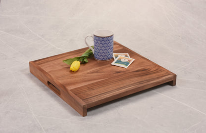 Serving Tray - Square - Solid Bottom - Kalmar Home acacia wood serving tray