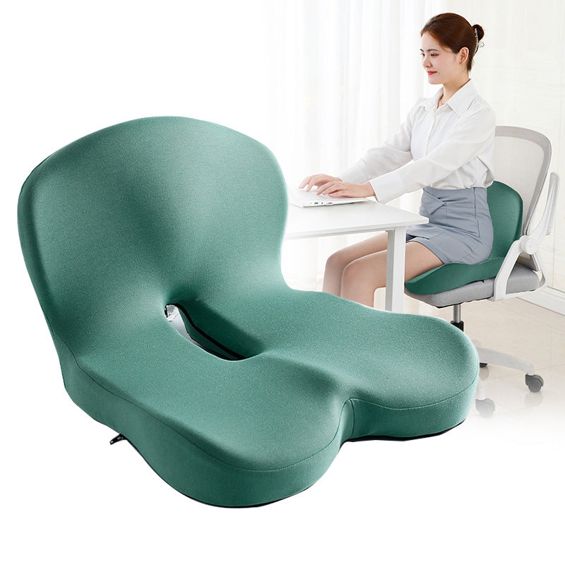 Memory Foam Integrated Seat & Back Cushion – Student, Office Chair & Car Lumbar Support Pad