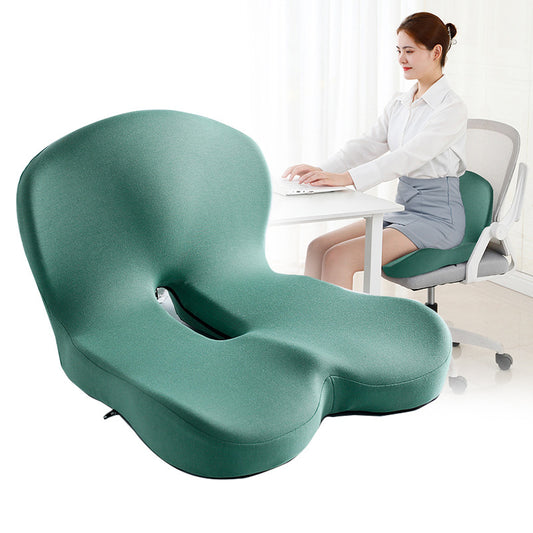 Memory Foam Integrated Seat & Back Cushion – Student, Office Chair & Car Lumbar Support Pad