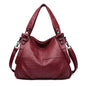 Middle-aged and elderly women's mother bag large capacity shoulder crossbody handbag sheepskin soft leather bag