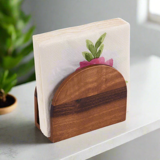 Vertical Napkin Holder - Kalmar Home acacia wood napkin holder