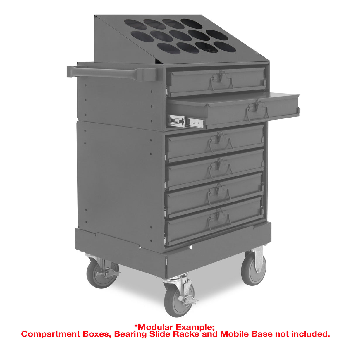Large Bearing Slide Rack, 2 Compartments