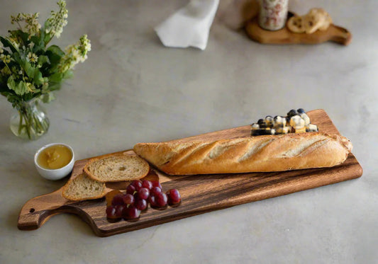 Acacia Wood Cutting / Charcuterie Board - Long - Kalmar Home acacia wood cutting board