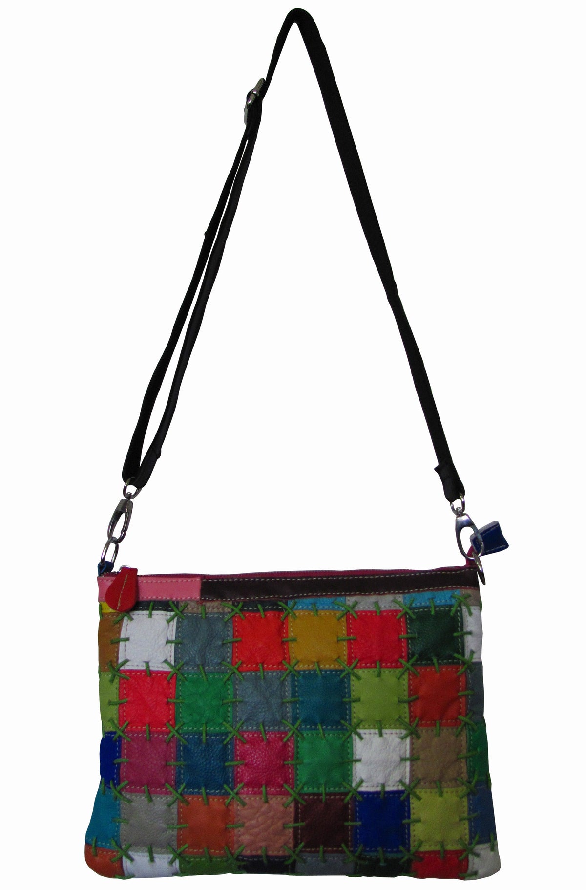 Amerileather Zigzagger Shoulder Bag - Rainbow Square