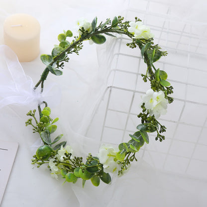 Full sky star flower wreath simulation flower bud small floral headdress sweet holiday travel photo head flower wreath