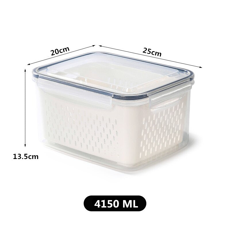Double-Layer Draining Crisper Storage Box Draining Basket