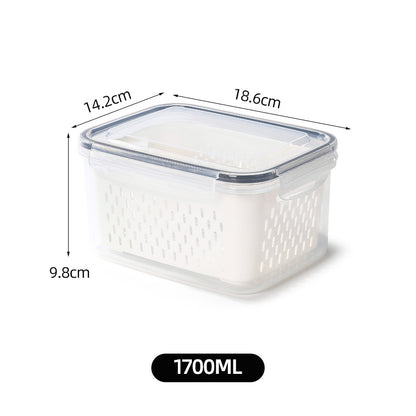 Double-Layer Draining Crisper Storage Box Draining Basket