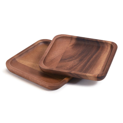 Square Plates - Kalmar Home acacia wood plate, view 2