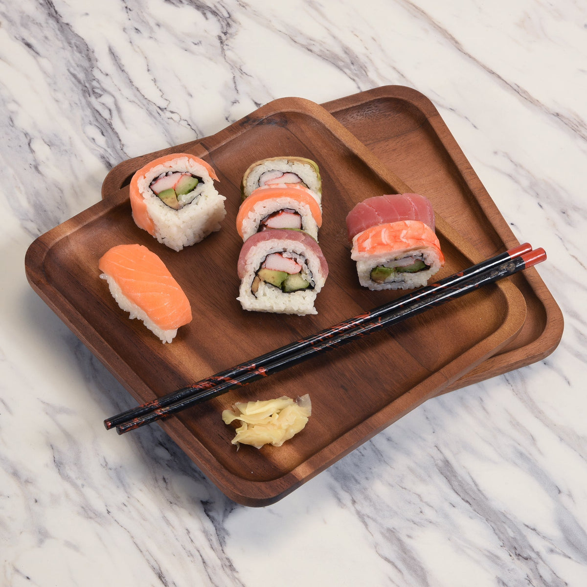 Square Plates, Medium - Kalmar Home acacia wood plate