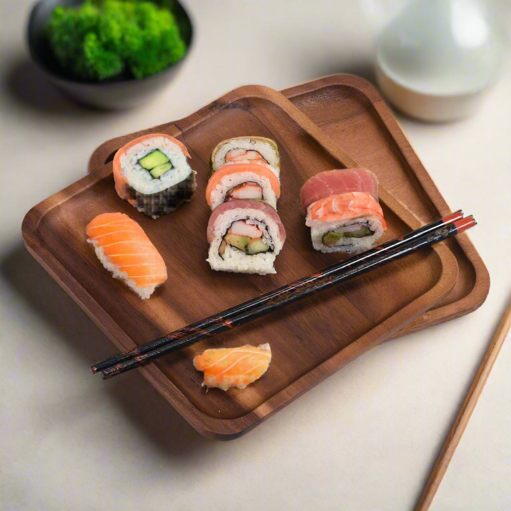 Square Plates - Kalmar Home acacia wood plate, view 5