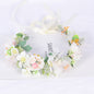 Korean style super fairy bride headdress simulation flower green leaf hair accessory sweet girl Hanfu wedding headdress wreath