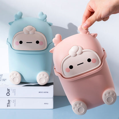 Desktop Trash Can Cute Mini Trash Storage Bin