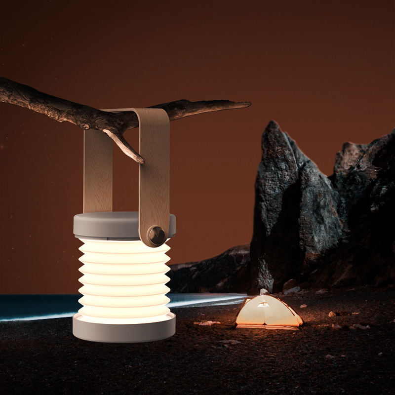 Foldable Touch-Dimmable LED Reading Night Light – Portable USB-Rechargeable Lantern for Home Decor