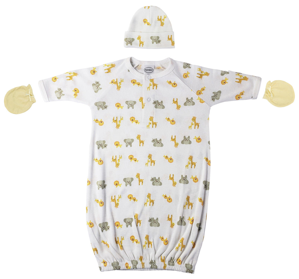 Unisex Newborn Baby 3 Piece Gown Set NC_0753