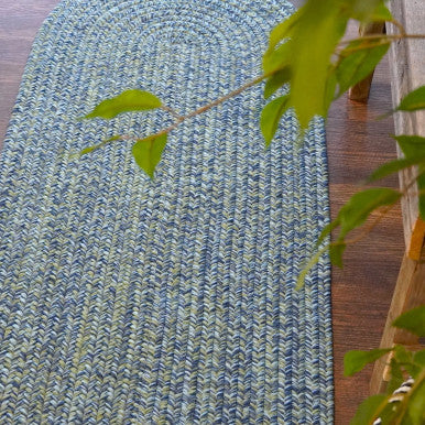 Seaside Blue Colonial Mills Coastal Home Braid Runners. Indoor Outdoor Braided Runner Rugs Made in the USA
