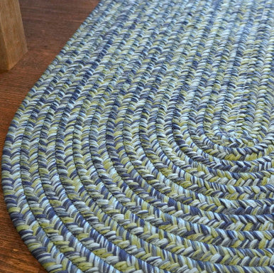 Seaside Blue Colonial Mills Coastal Home Braid Runners. Indoor Outdoor Braided Runner Rugs Made in the USA