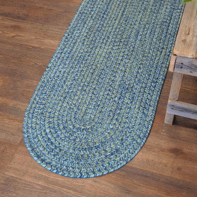 Seaside Blue Colonial Mills Coastal Home Braid Runners. Indoor Outdoor Braided Runner Rugs Made in the USA
