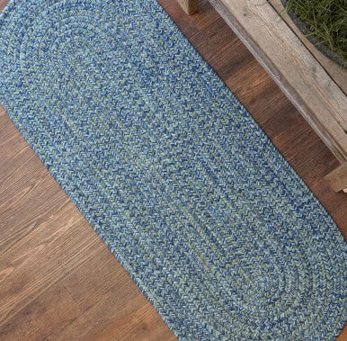 Seaside Blue Colonial Mills Coastal Home Braid Runners. Indoor Outdoor Braided Runner Rugs Made in the USA