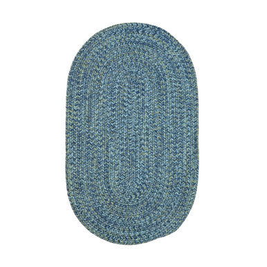 Seaside Blue Colonial Mills Coastal Home Braid Oval Rug. Indoor Outdoor Braided Oval Rugs Made in the USA