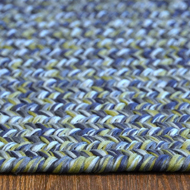 Seaside Blue Colonial Mills Coastal Home Braid Oval Rug. Indoor Outdoor Braided Oval Rugs Made in the USA
