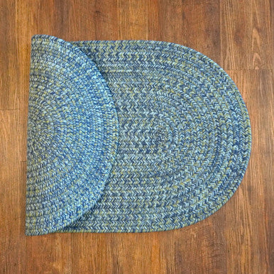 Seaside Blue Colonial Mills Coastal Home Braid Oval Rug. Indoor Outdoor Braided Oval Rugs Made in the USA