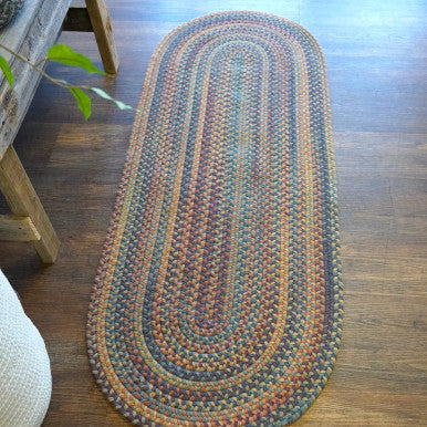 Catalina Mix Colonial Mills Timeless Wool Braid Runners. Braided Space-Dye Wool Runner Rugs Made in the USA