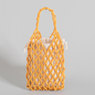 Hand woven bag niche design high end wooden bead bag handmade DIY beaded handbag female summer