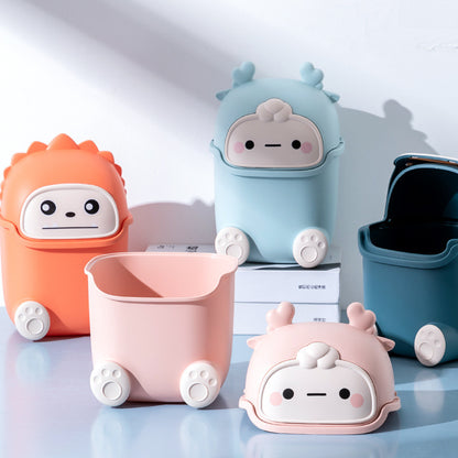 Desktop Trash Can Cute Mini Trash Storage Bin