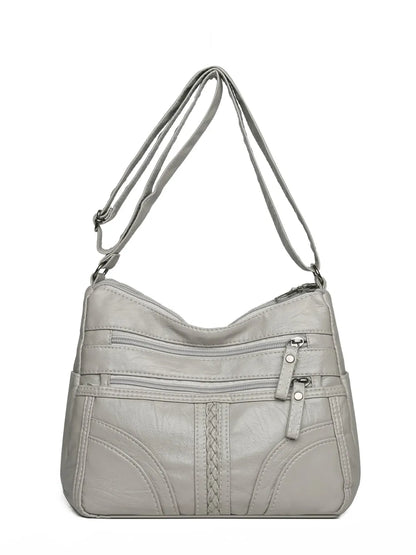 PU Leather Adjustable Strap Shoulder Bag