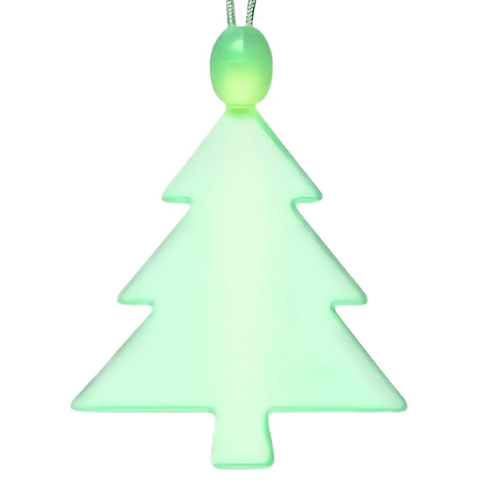 Green Light Up Christmas Tree Charm Pendant LED Necklace
