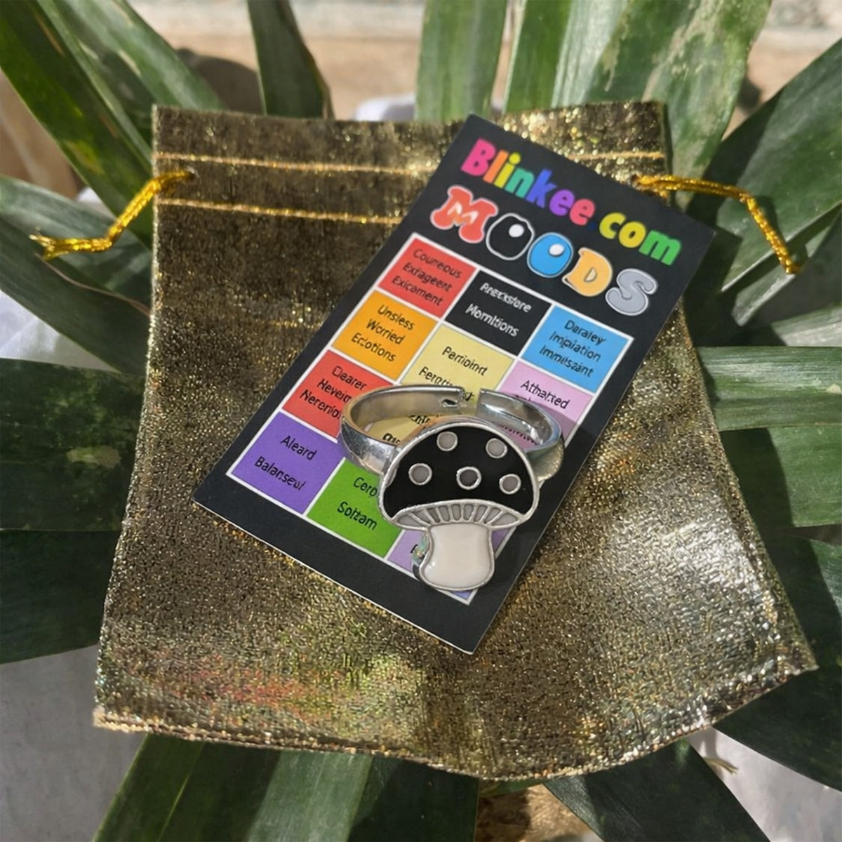 Adjustable Mushroom Mood Ring