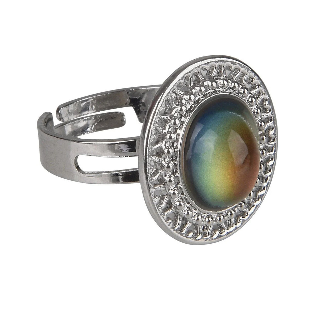 Adjustable Vintage Bead Like Bezel Mood Ring