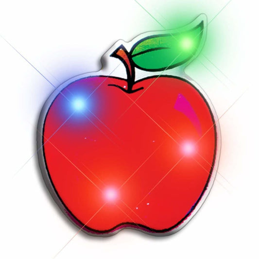 Red Apple Flashing Body Light Lapel Pins