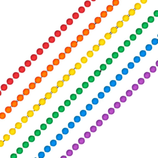 Smooth Round Opaque Bead Mardi Gras Necklace Assorted Pack of 12