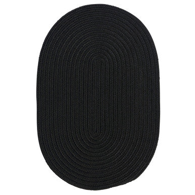 Black Colonial Mills Boca Raton Oval Rugs Braided Rugs Made in the USA