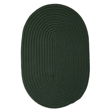Dark Green Colonial Mills Boca Raton Oval Rugs Braided Rugs Made in the USA