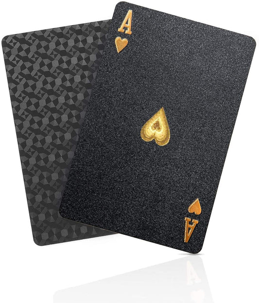 Black Matte Magic Waterproof Non Slippery Deck of Poker Cards with No Art Premium Quality