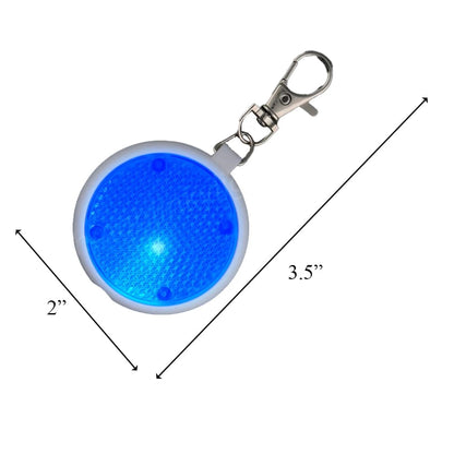 Blue Round Personal Safety Emergency Keychain Set Flashlight Blinkers